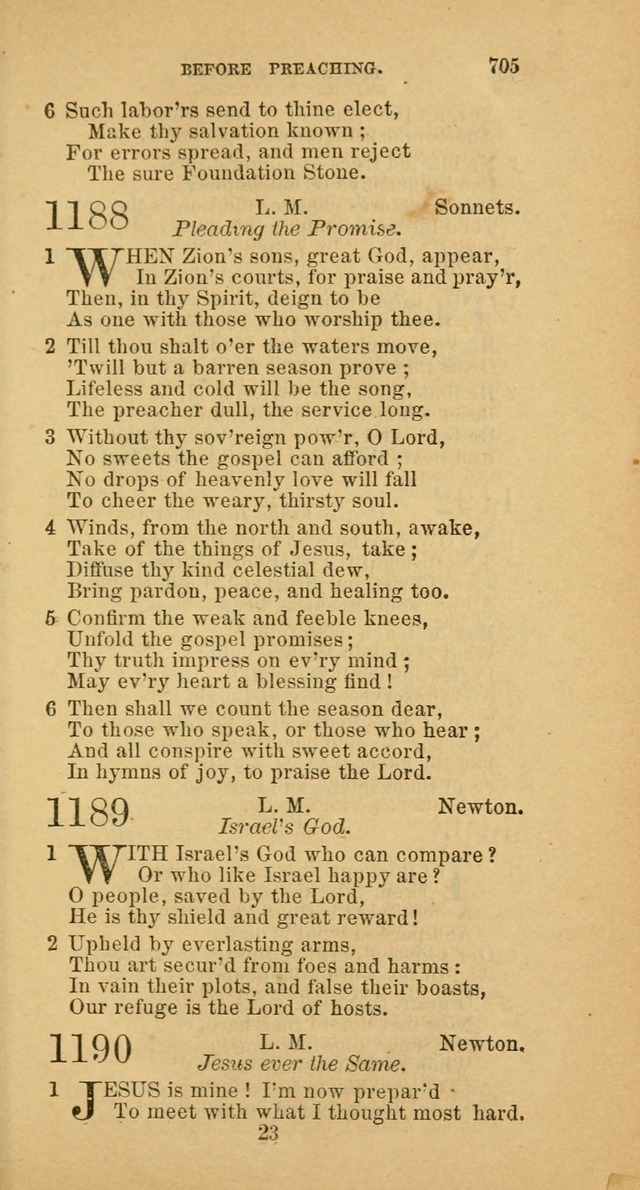 The Baptist Hymn Book: comprising a large and choice collection of psalms, hymns and spiritual songs, adapted to the faith and order of the Old School, or Primitive Baptists (2nd stereotype Ed.) page 707