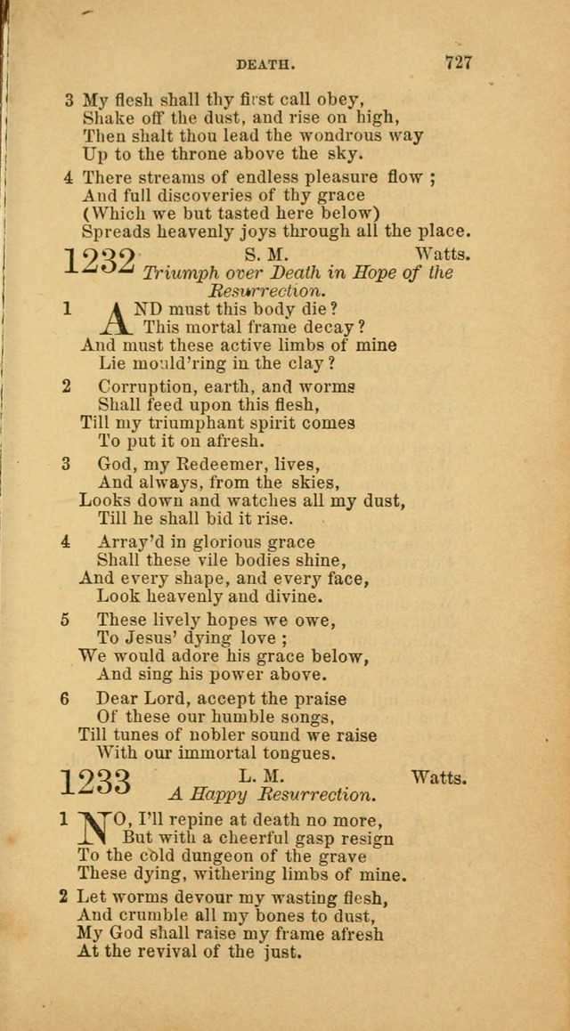 The Baptist Hymn Book: comprising a large and choice collection of psalms, hymns and spiritual songs, adapted to the faith and order of the Old School, or Primitive Baptists (2nd stereotype Ed.) page 727