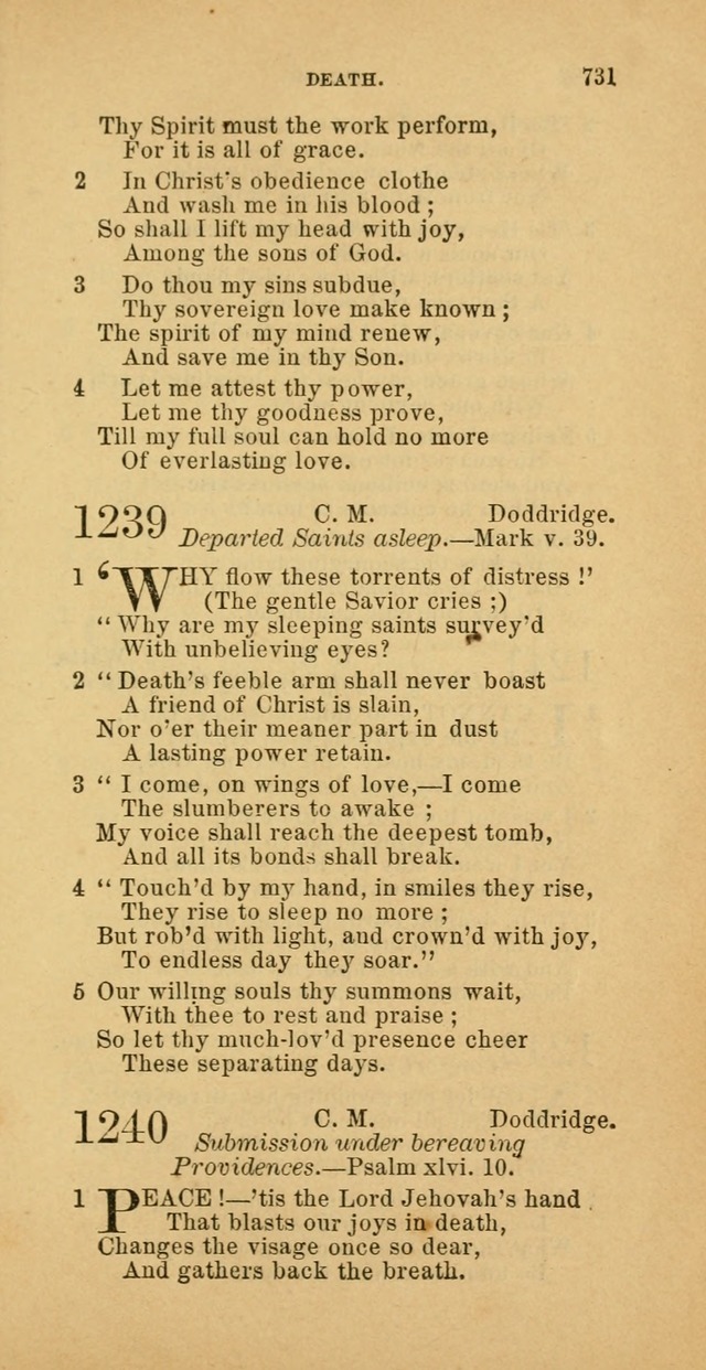 The Baptist Hymn Book: comprising a large and choice collection of psalms, hymns and spiritual songs, adapted to the faith and order of the Old School, or Primitive Baptists (2nd stereotype Ed.) page 735