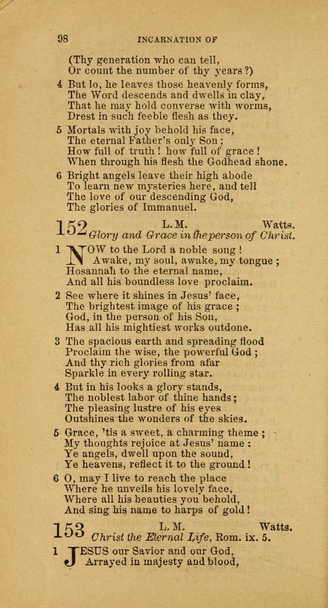 The Baptist Hymn Book: comprising a large and choice collection of psalms, hymns and spiritual songs, adapted to the faith and order of the Old School, or Primitive Baptists (2nd stereotype Ed.) page 98