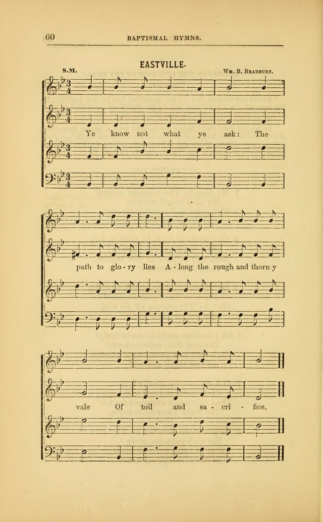 Baptismal Harmonies: or, Baptismal Hymns: prepared with special reference to the design and singifcancy of the ordinance, in its relation to the work of Christ and the experience and profession of... page 61
