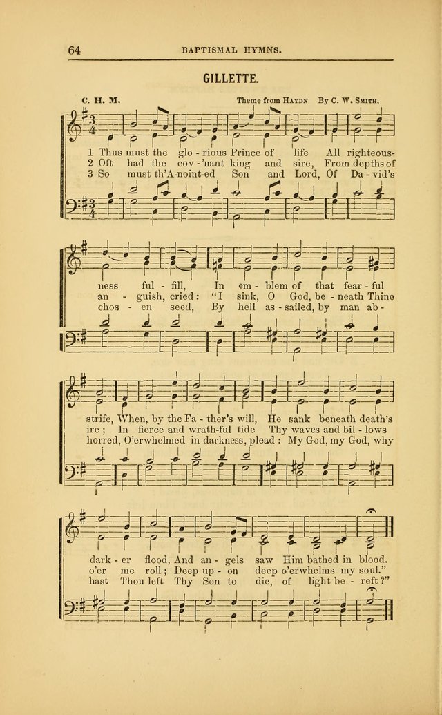 Baptismal Harmonies: or, Baptismal Hymns: prepared with special reference to the design and singifcancy of the ordinance, in its relation to the work of Christ and the experience and profession of... page 65