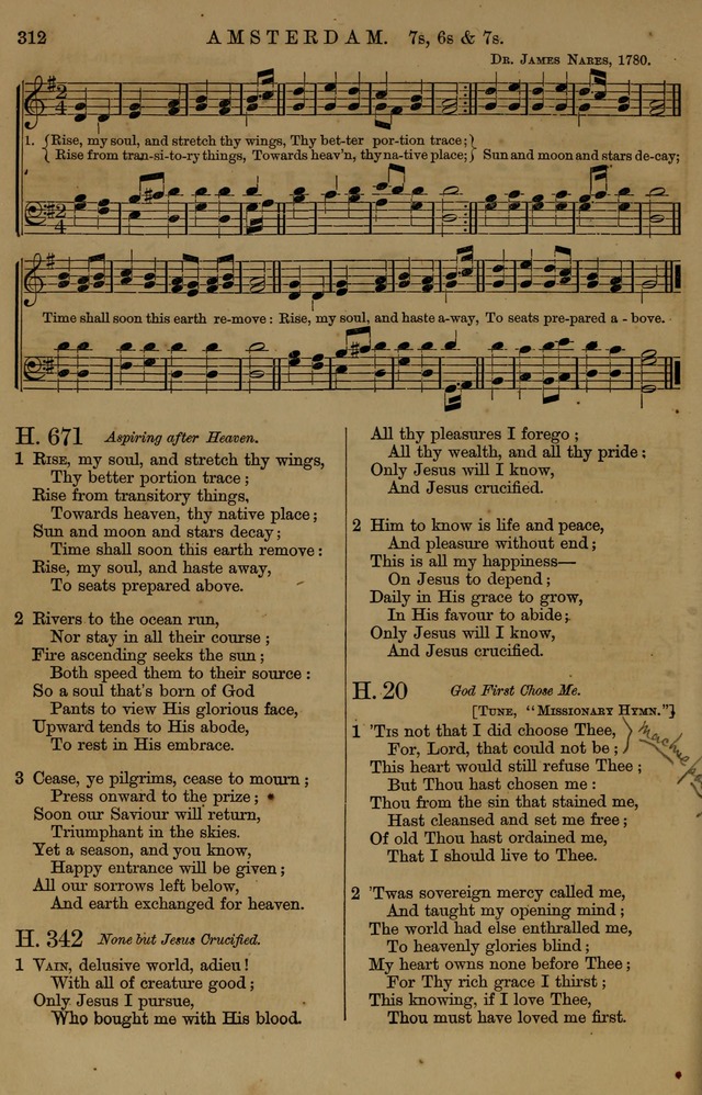 Book of Hymns and Tunes, comprising the psalms and hymns for the worship of God, approved by the general assembly of 1866, arranged with appropriate tunes... by authority of the assembly of 1873 page 310