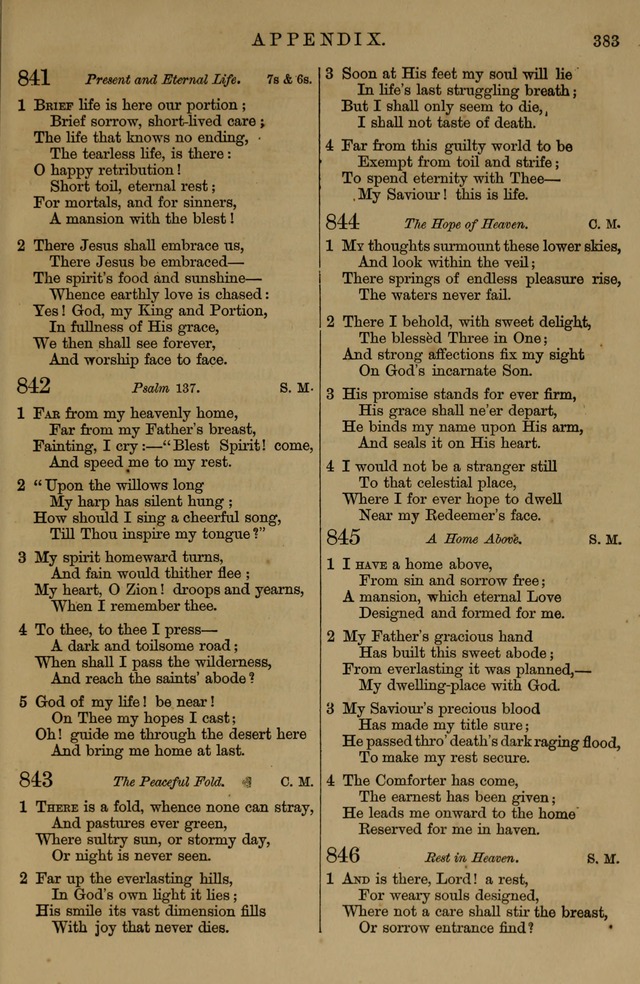 Book of Hymns and Tunes, comprising the psalms and hymns for the worship of God, approved by the general assembly of 1866, arranged with appropriate tunes... by authority of the assembly of 1873 page 381