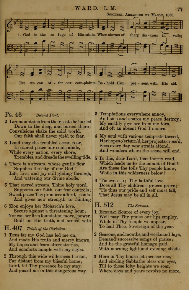 Book of Hymns and Tunes, comprising the psalms and hymns for the worship of God, approved by the general assembly of 1866, arranged with appropriate tunes... by authority of the assembly of 1873 page 73