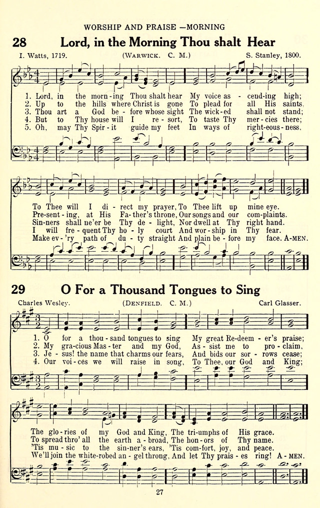 The Baptist Standard Hymnal: with responsive readings: a new book for all services page 19