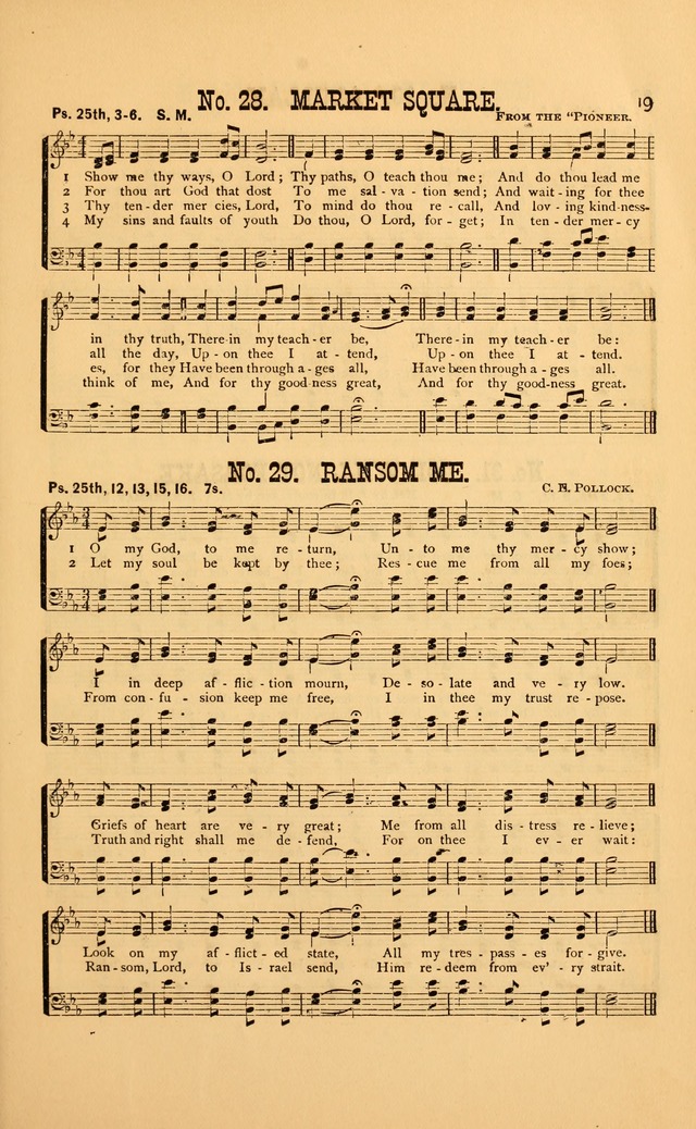 Bible Songs: consisting of selections from the psalms, set to music, suitable for Sabbath Schools, Prayer Meetings, etc. page 19