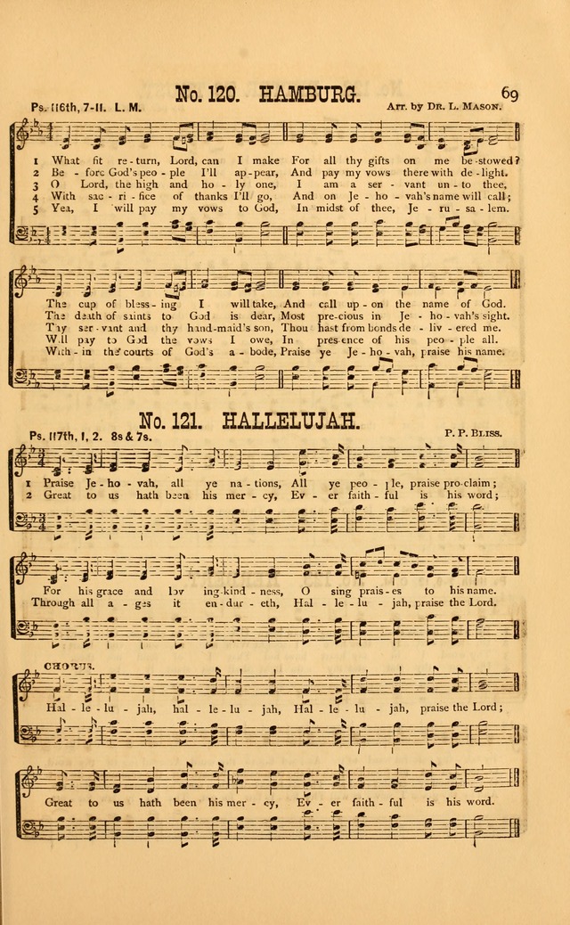 Bible Songs: consisting of selections from the psalms, set to music, suitable for Sabbath Schools, Prayer Meetings, etc. page 69