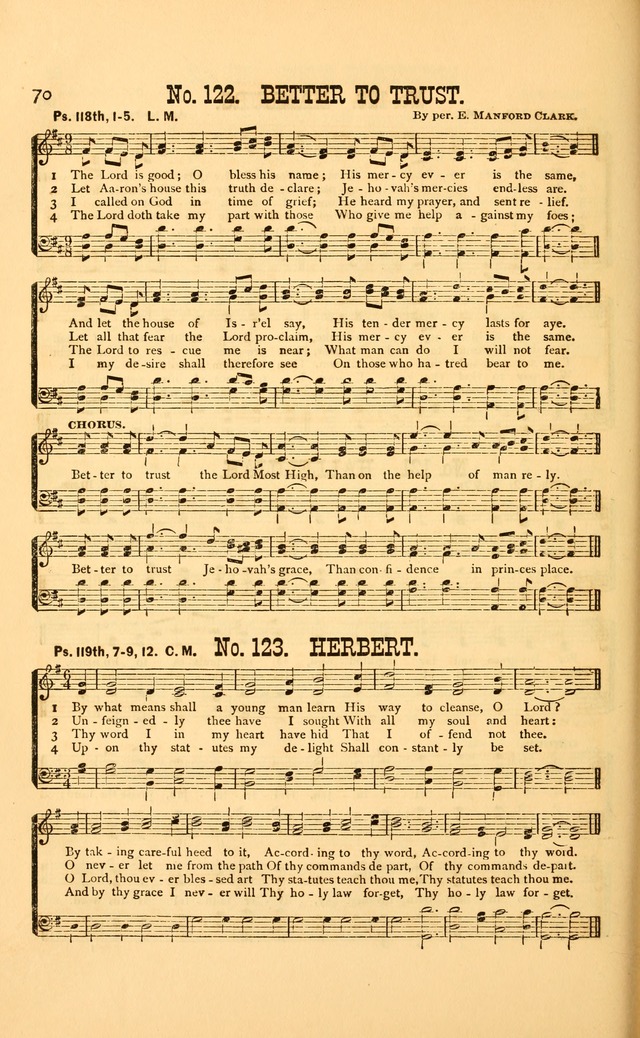 Bible Songs: consisting of selections from the psalms, set to music, suitable for Sabbath Schools, Prayer Meetings, etc. page 70