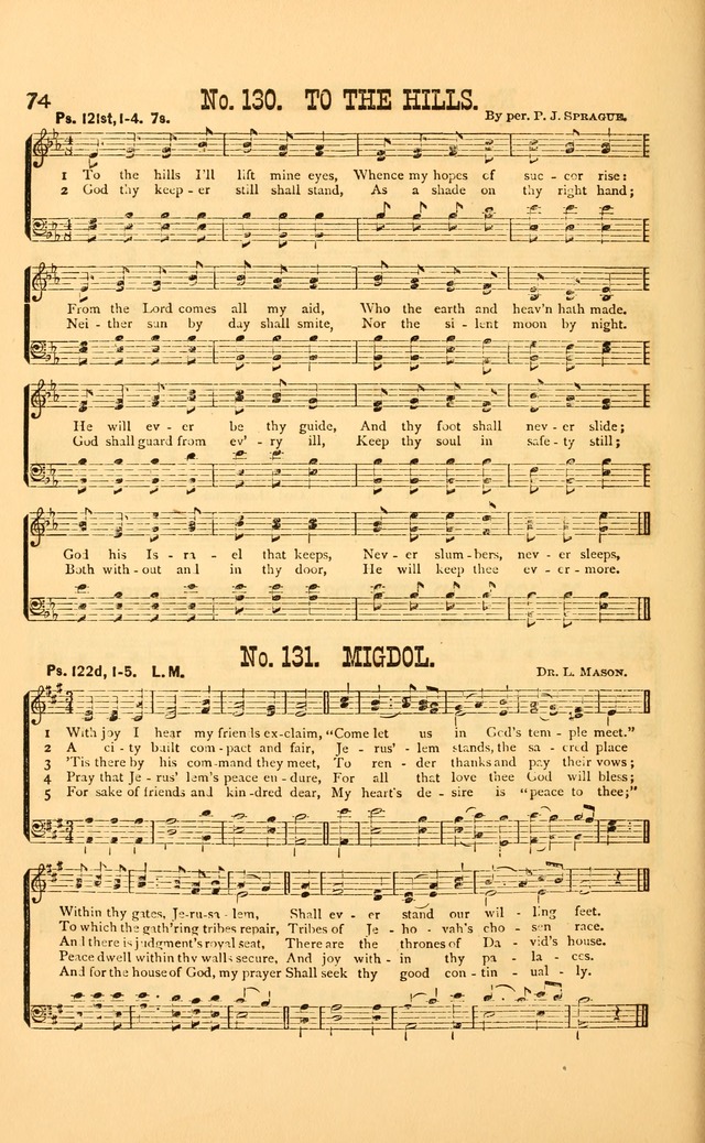 Bible Songs: consisting of selections from the psalms, set to music, suitable for Sabbath Schools, Prayer Meetings, etc. page 74