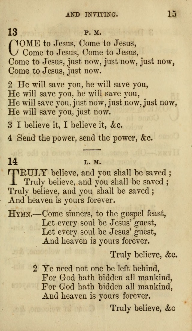 The Chorus: or, a collection of choruses and hymns, selected and original, adapted especially to the class-room, and to meetings for prayer and Christian conference (7th ed., Imp. and Enl.) page 15