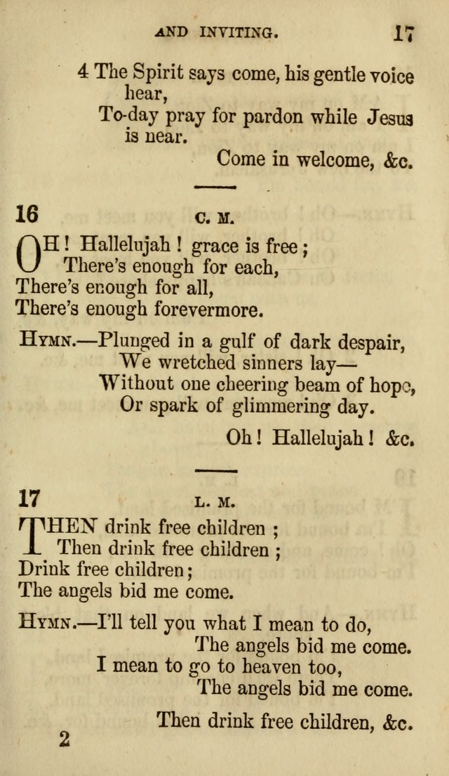 The Chorus: or, a collection of choruses and hymns, selected and original, adapted especially to the class-room, and to meetings for prayer and Christian conference (7th ed., Imp. and Enl.) page 17