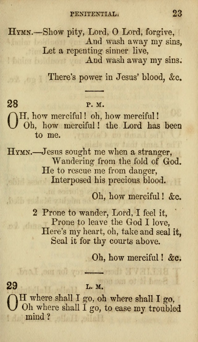 The Chorus: or, a collection of choruses and hymns, selected and original, adapted especially to the class-room, and to meetings for prayer and Christian conference (7th ed., Imp. and Enl.) page 23