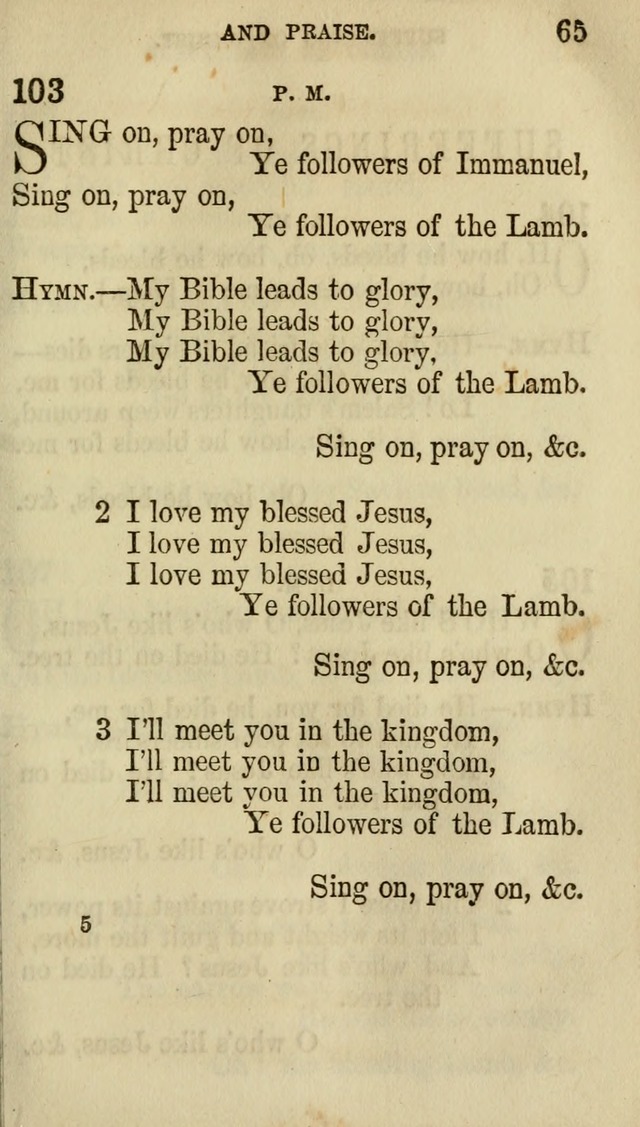 The Chorus: or, a collection of choruses and hymns, selected and original, adapted especially to the class-room, and to meetings for prayer and Christian conference (7th ed., Imp. and Enl.) page 65