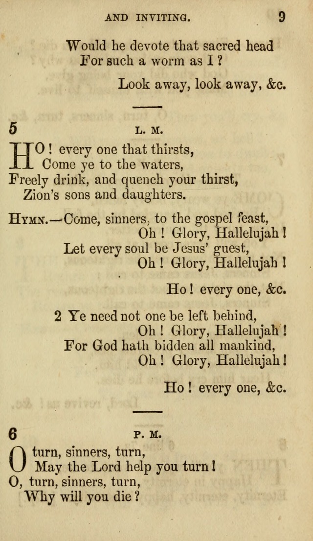 The Chorus: or, a collection of choruses and hymns, selected and original, adapted especially to the class-room, and to meetings for prayer and Christian conference (7th ed., Imp. and Enl.) page 9
