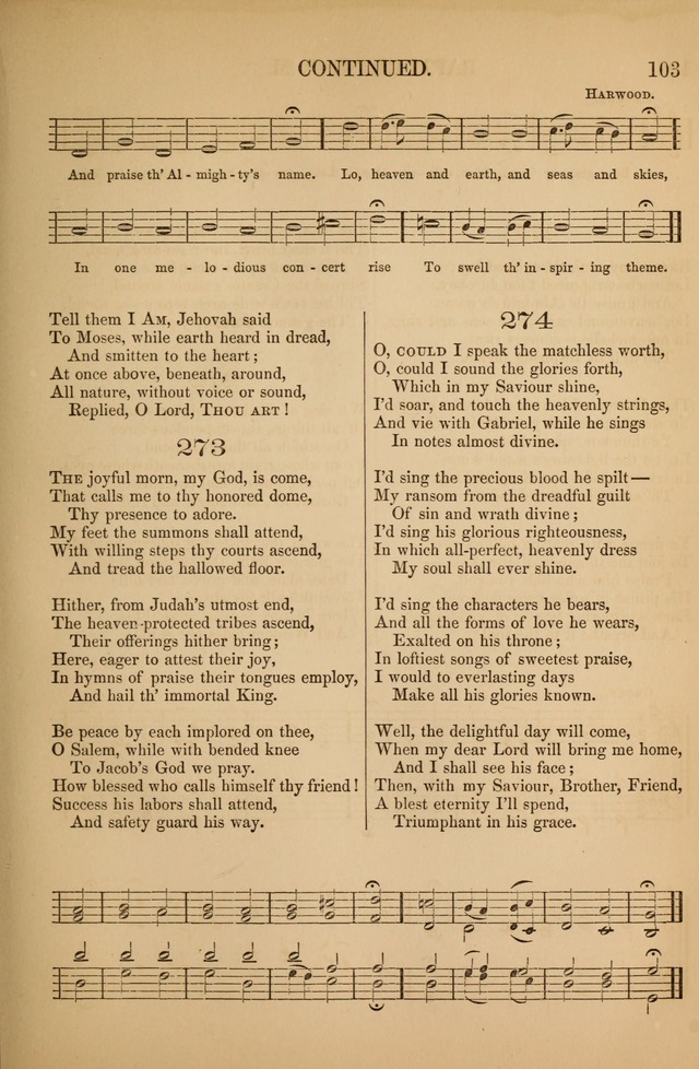 Church Choral-Book: containing tunes and hymns for congregational singing, and adapted to choirs and social worship page 103