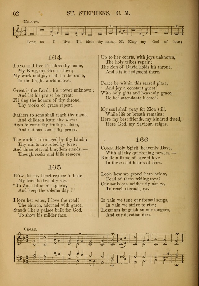 Church Choral-Book: containing tunes and hymns for congregational singing, and adapted to choirs and social worship page 62