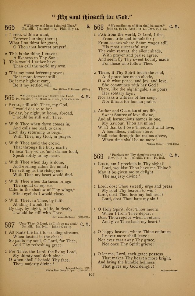 The Clifton Chapel Collection of "Psalms, Hymns, and Spiritual Songs": for public, social and family worship and private devotions at the Sanitarium, Clifton Springs, N. Y. page 107