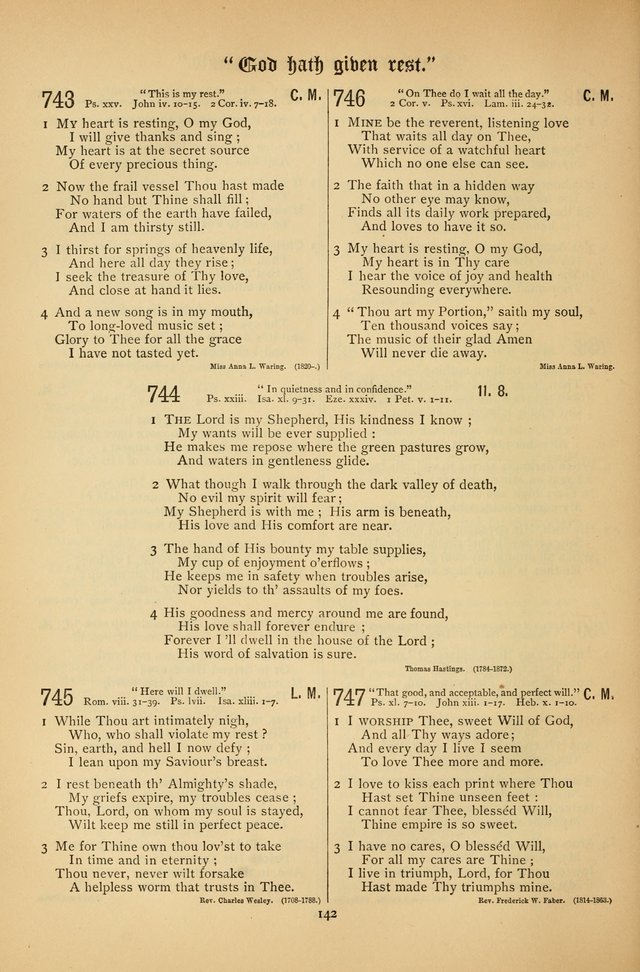 The Clifton Chapel Collection of "Psalms, Hymns, and Spiritual Songs": for public, social and family worship and private devotions at the Sanitarium, Clifton Springs, N. Y. page 142