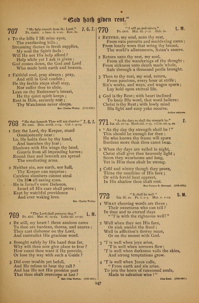 The Clifton Chapel Collection of "Psalms, Hymns, and Spiritual Songs": for public, social and family worship and private devotions at the Sanitarium, Clifton Springs, N. Y. page 147