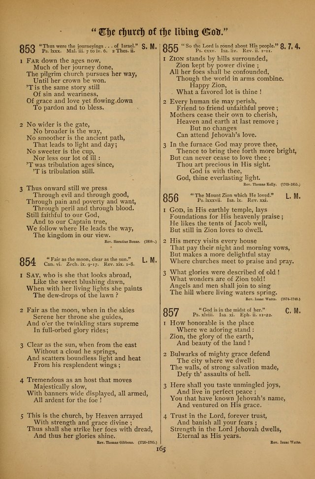 The Clifton Chapel Collection of "Psalms, Hymns, and Spiritual Songs": for public, social and family worship and private devotions at the Sanitarium, Clifton Springs, N. Y. page 165