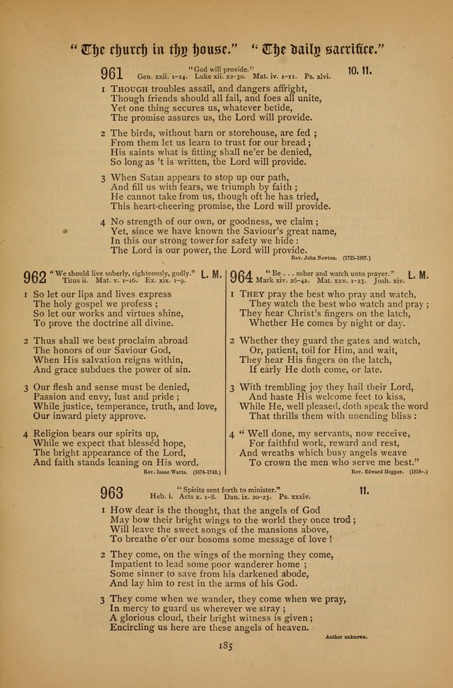 The Clifton Chapel Collection of "Psalms, Hymns, and Spiritual Songs": for public, social and family worship and private devotions at the Sanitarium, Clifton Springs, N. Y. page 185