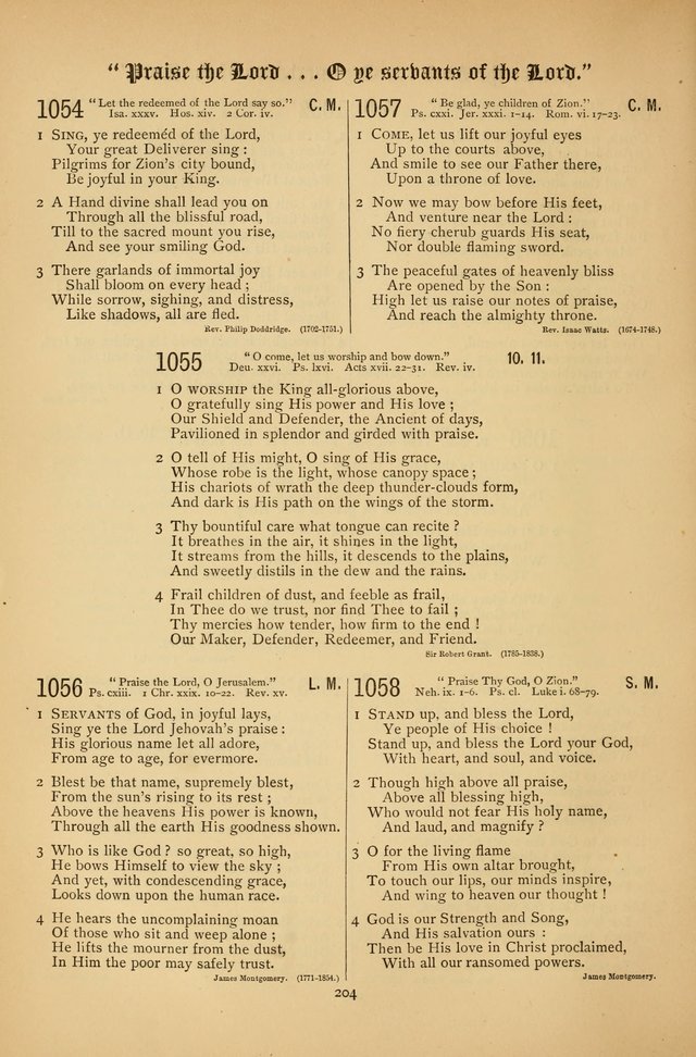 The Clifton Chapel Collection of "Psalms, Hymns, and Spiritual Songs": for public, social and family worship and private devotions at the Sanitarium, Clifton Springs, N. Y. page 204