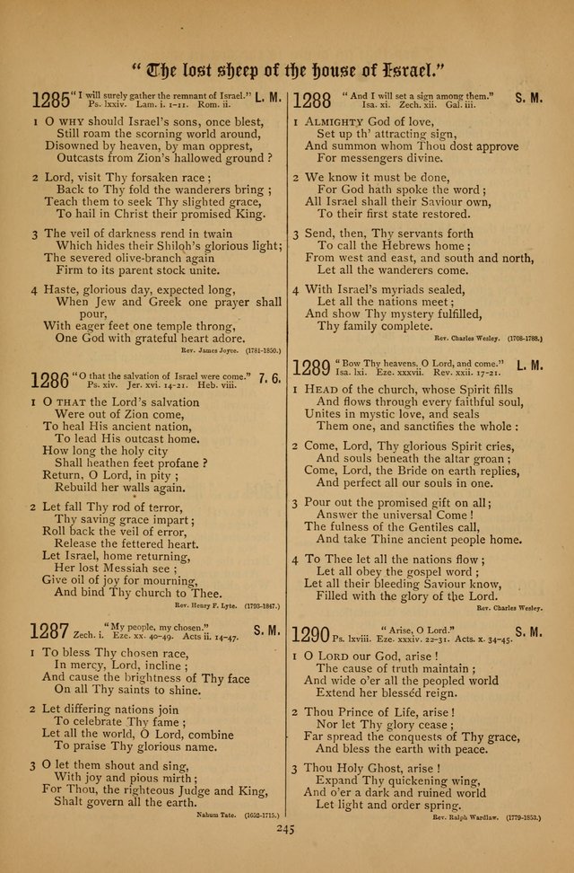 The Clifton Chapel Collection of "Psalms, Hymns, and Spiritual Songs": for public, social and family worship and private devotions at the Sanitarium, Clifton Springs, N. Y. page 245