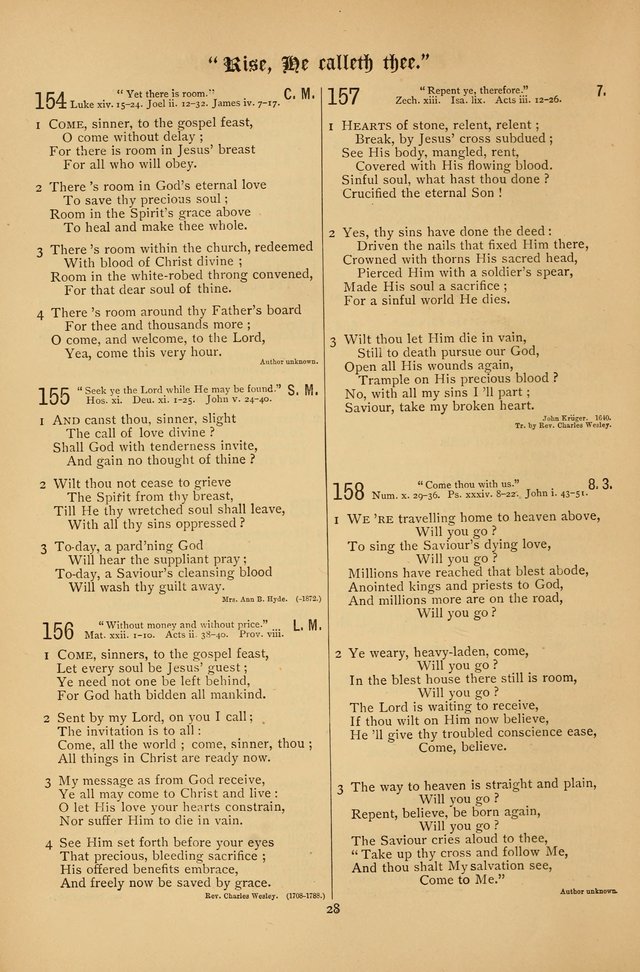 The Clifton Chapel Collection of "Psalms, Hymns, and Spiritual Songs": for public, social and family worship and private devotions at the Sanitarium, Clifton Springs, N. Y. page 28