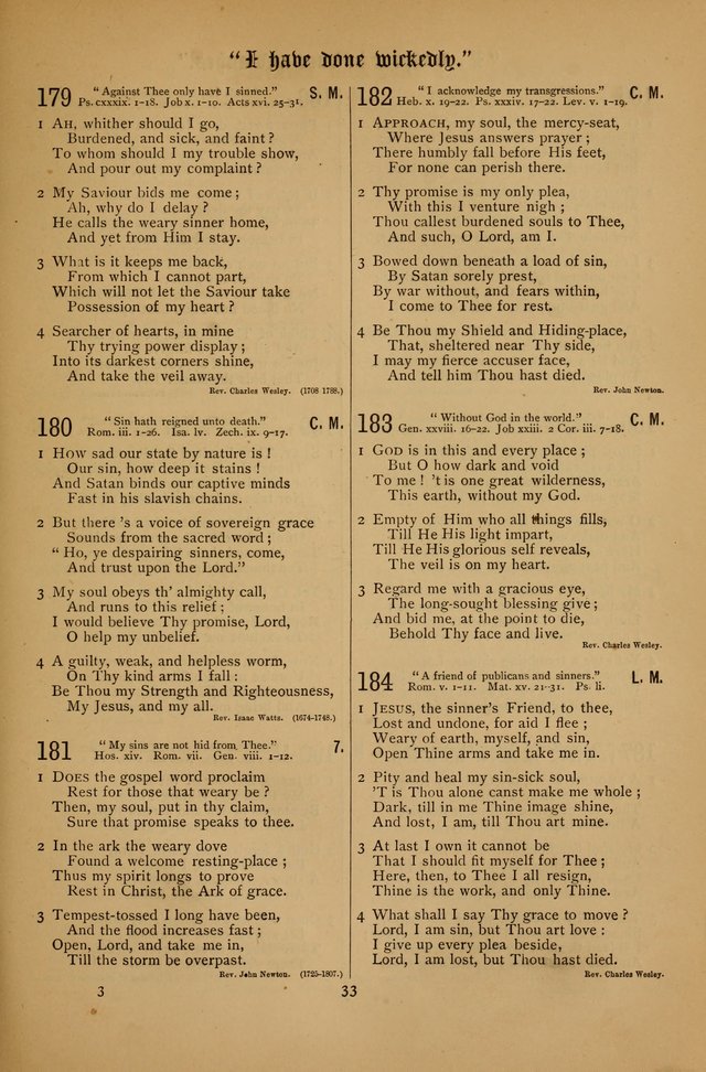 The Clifton Chapel Collection of "Psalms, Hymns, and Spiritual Songs": for public, social and family worship and private devotions at the Sanitarium, Clifton Springs, N. Y. page 33