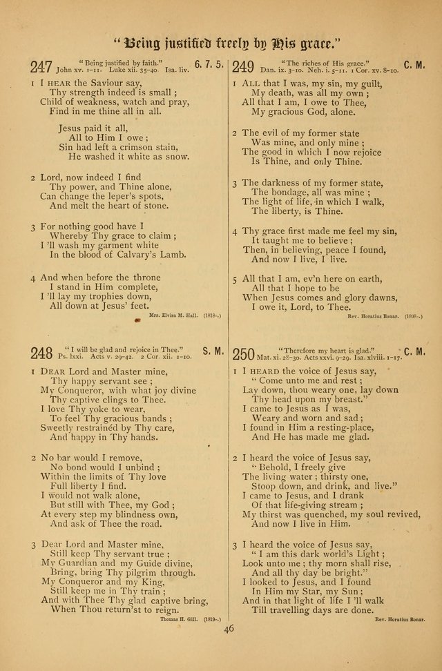 The Clifton Chapel Collection of "Psalms, Hymns, and Spiritual Songs": for public, social and family worship and private devotions at the Sanitarium, Clifton Springs, N. Y. page 46