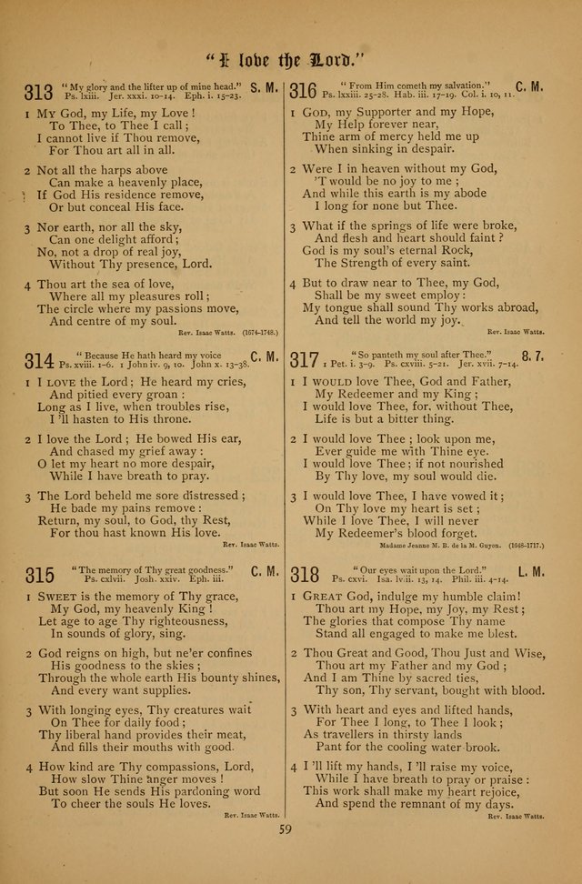 The Clifton Chapel Collection of "Psalms, Hymns, and Spiritual Songs": for public, social and family worship and private devotions at the Sanitarium, Clifton Springs, N. Y. page 59