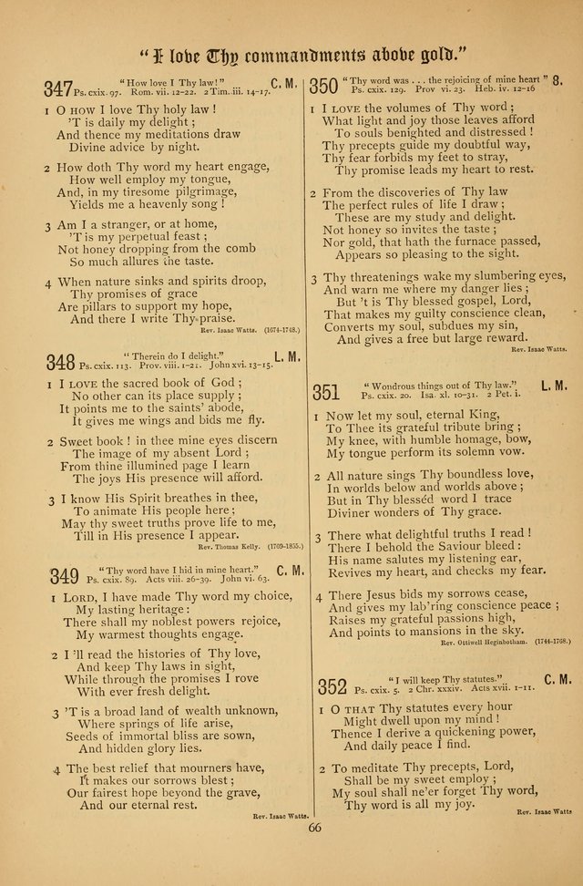 The Clifton Chapel Collection of "Psalms, Hymns, and Spiritual Songs": for public, social and family worship and private devotions at the Sanitarium, Clifton Springs, N. Y. page 66