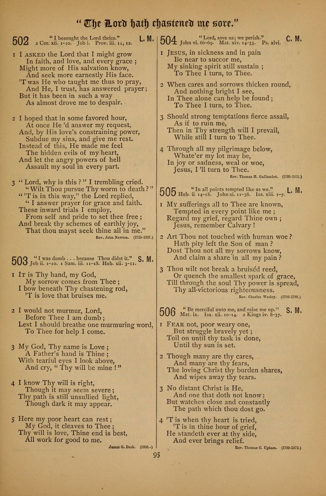 The Clifton Chapel Collection of "Psalms, Hymns, and Spiritual Songs": for public, social and family worship and private devotions at the Sanitarium, Clifton Springs, N. Y. page 95