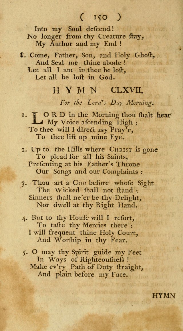 The Christians Duty, exhibited, in a series of Hymns: collected from various authors, designed for the worship of God, and for the edification of Christians (1st Ed.) page 150