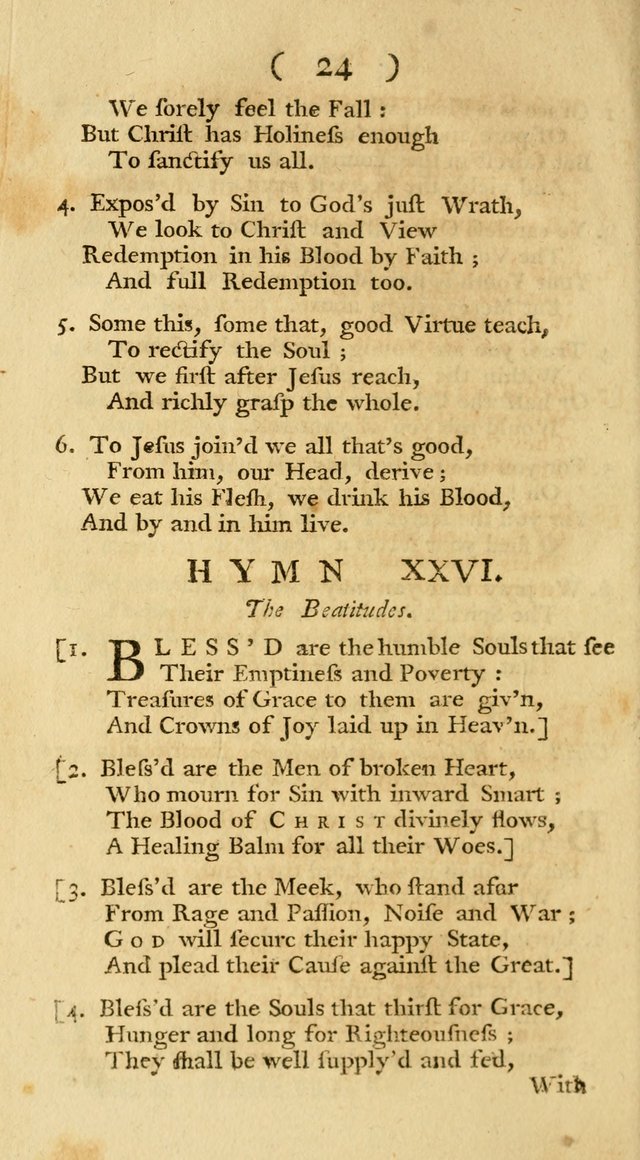 The Christians Duty, exhibited, in a series of Hymns: collected from various authors, designed for the worship of God, and for the edification of Christians (1st Ed.) page 24