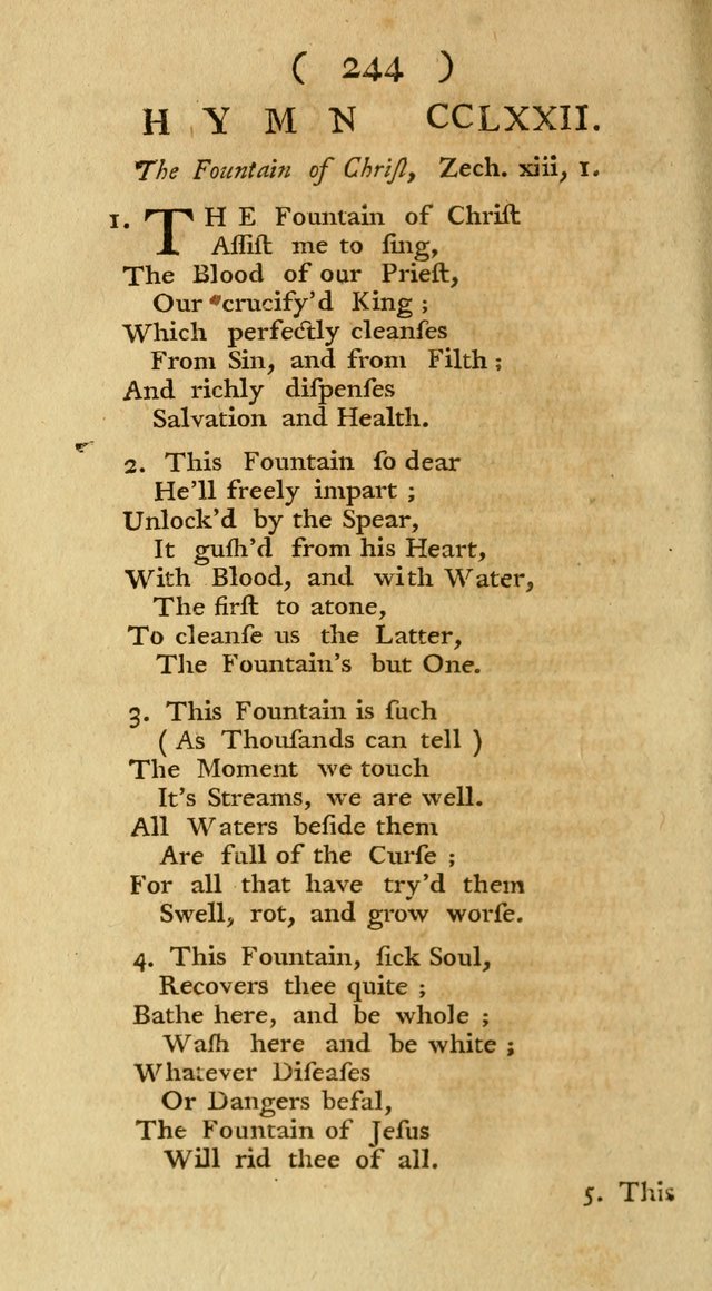 The Christians Duty, exhibited, in a series of Hymns: collected from various authors, designed for the worship of God, and for the edification of Christians (1st Ed.) page 244