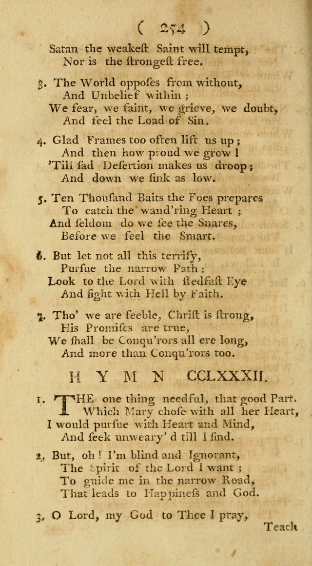 The Christians Duty, exhibited, in a series of Hymns: collected from various authors, designed for the worship of God, and for the edification of Christians (1st Ed.) page 254