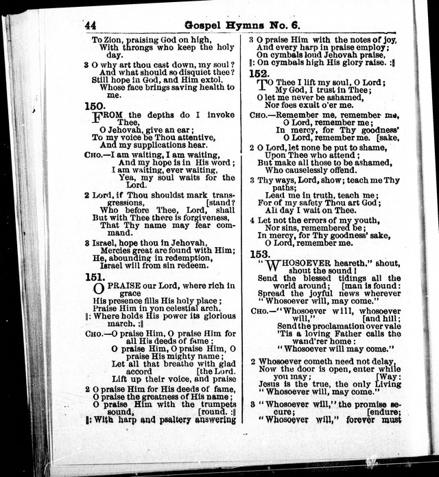 Christian Endeavor Edition of Gospel Hymns No. 6: Canadian ed. (words only) page 43