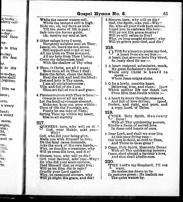 Christian Endeavor Edition of Gospel Hymns No. 6: Canadian ed. (words only) page 62