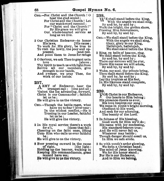 Christian Endeavor Edition of Gospel Hymns No. 6: Canadian ed. (words only) page 67