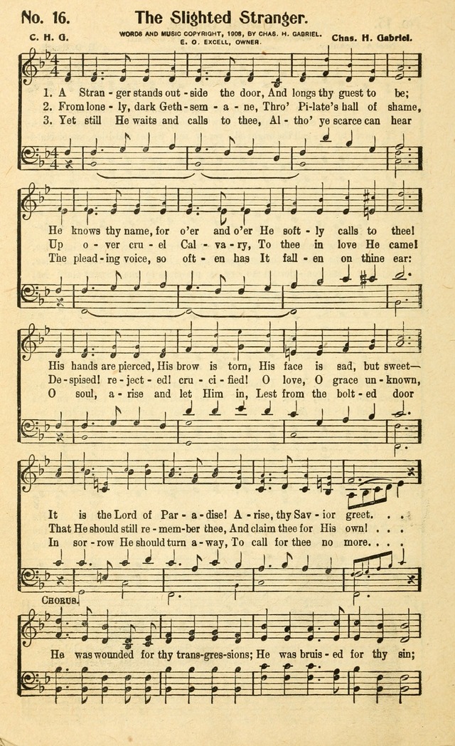 Christian Gospel Hymns: for church, Sunday school, and evangelistic meetings: contains the cream of all the old songs, and the very best of all the new page 16