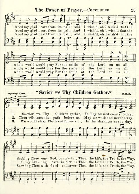 Chapel Gems for Sunday Schools: selected from "Our Song Birds," for 1866, the "Snow bird," the "Robin," the "Red bird" and the "Dove" page 23