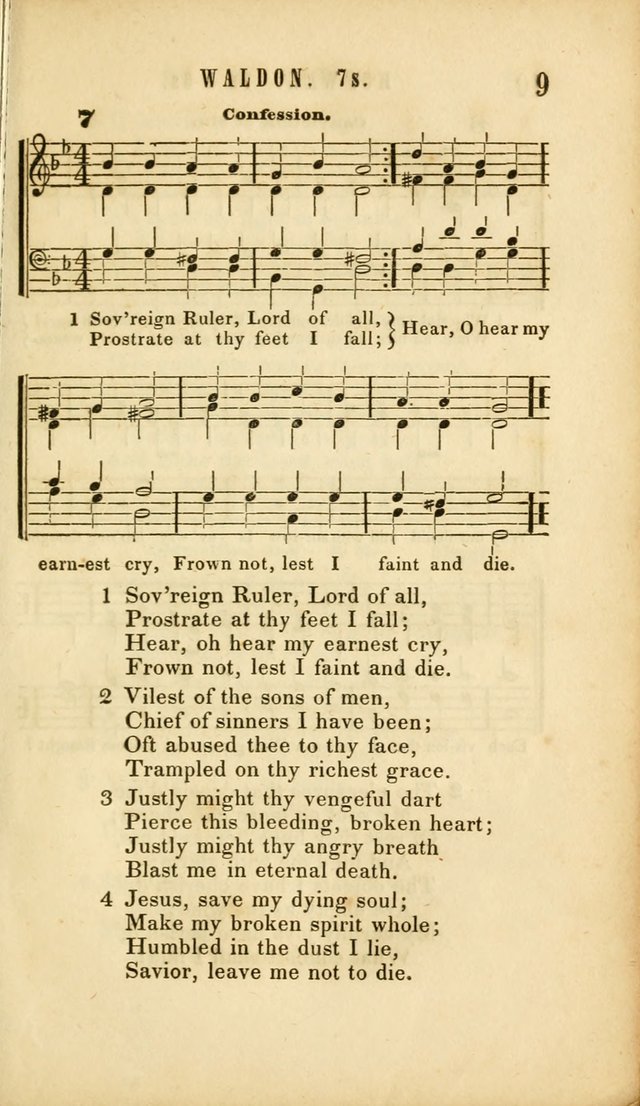 Chapel Hymns: a selection of hymns, with appropriate tunes; adapted to vestry or other social religious meetings page 9