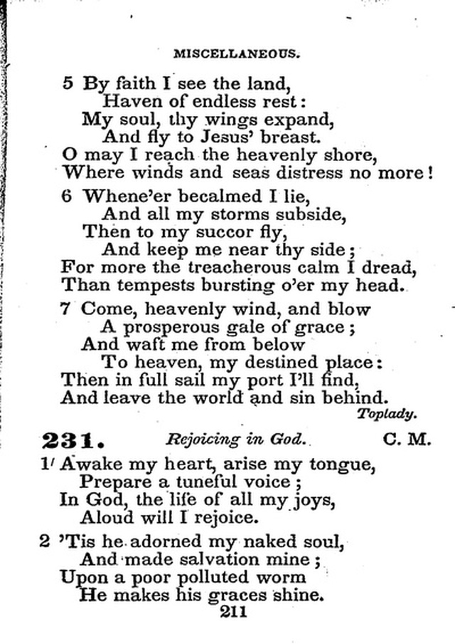 Conference Hymns. a new collection of hymns, designed especially for use in conference and prayer meetings, and family worship. page 225