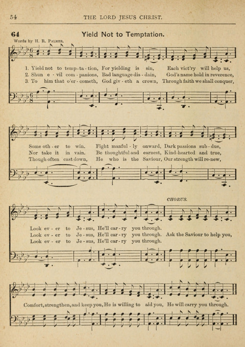The Canadian Hymnal: a collection of hymns and music for Sunday schools, Epworth leagues, prayer and praise meetings, family circles, etc. (Revised and enlarged) page 54