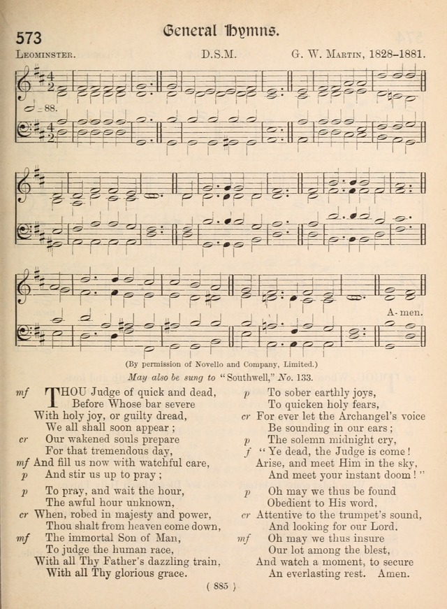 Church Hymns: with tunes (New ed.) page 885