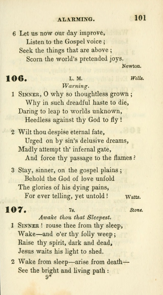 Conference Hymns : adapted to religious conferences, and meetings for prayer, to which is added a selection of the most favorite melodies in common use page 101