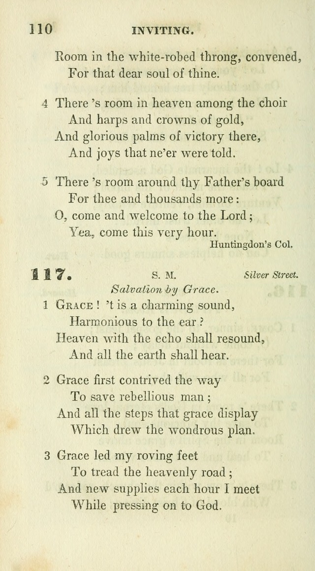Conference Hymns : adapted to religious conferences, and meetings for prayer, to which is added a selection of the most favorite melodies in common use page 110