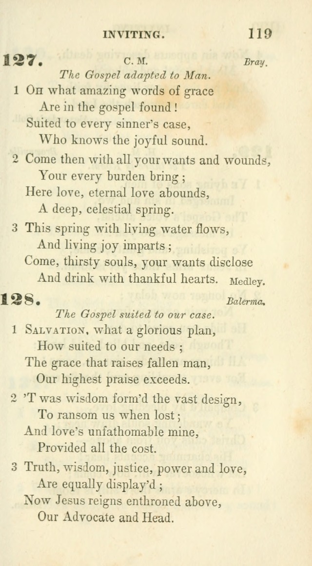 Conference Hymns : adapted to religious conferences, and meetings for prayer, to which is added a selection of the most favorite melodies in common use page 119